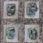 Maschere di piombo_ tec. mista su tavola 90x80 2010