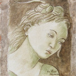 da Lippi_ Sibilla del Duomo di Prato affresco su cotto 50x25 2013
