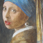 La ragazza con l'orecchino di perla da Vermeer 50x25