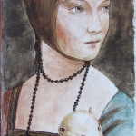 la dama con l'ermellino da L.da Vinci 50x25