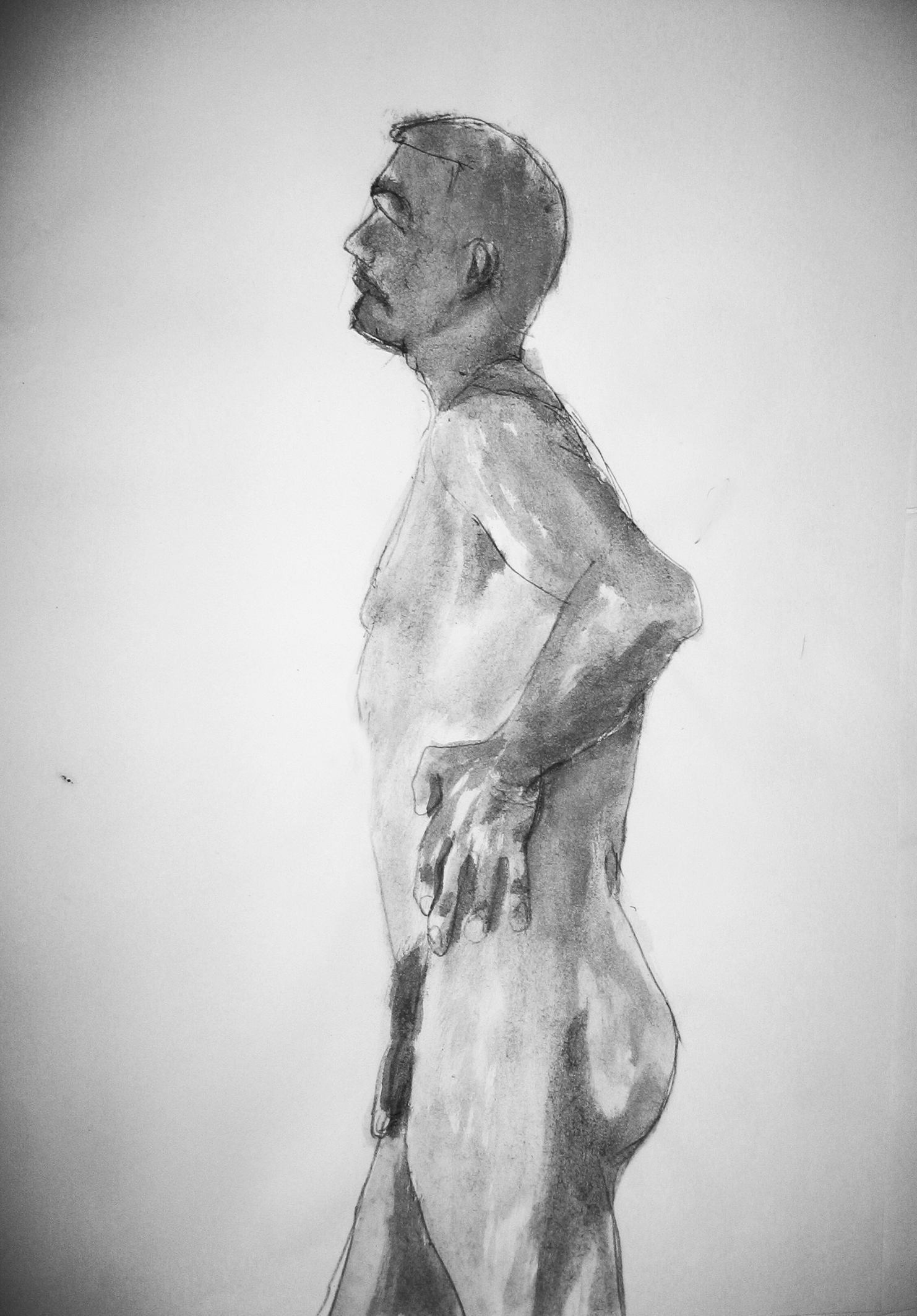 Nudo maschile di fianco