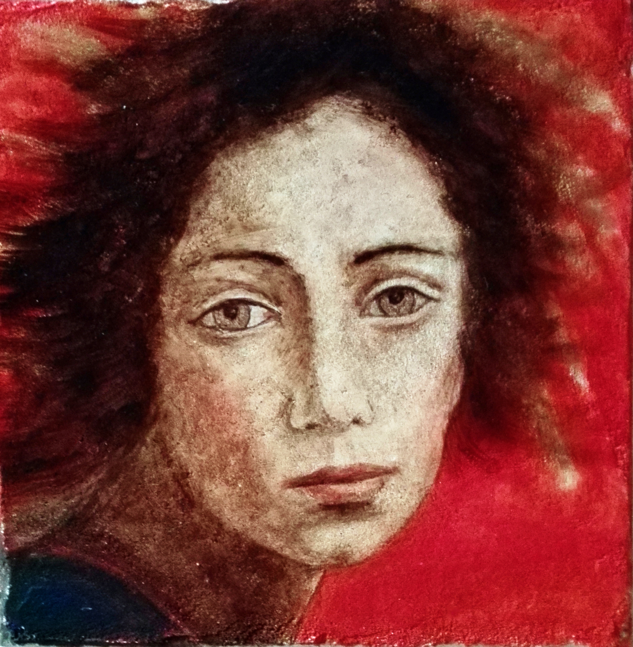 da Tanzio da Varallo Figura_affresco 25x25 su cotto 2015 (libera interpretazione)
