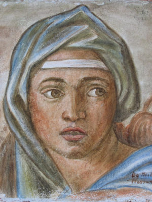 Sibilla Delfica,copy da Michelangelo 25x25 su cotto